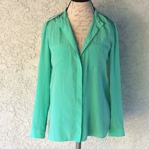 Plastic Island 🌴 Green Button Down Career Blouse